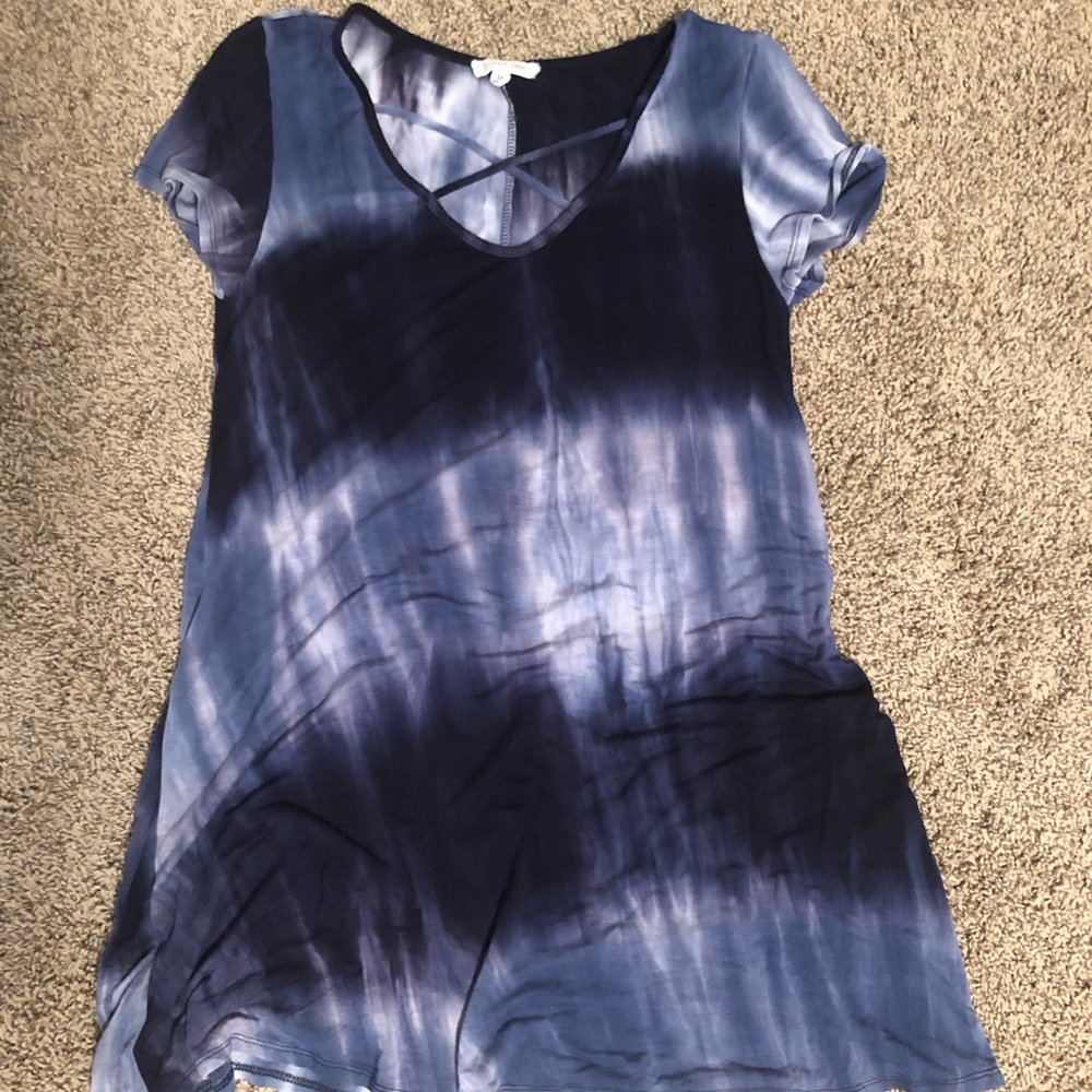 Blue and White Tie Dye Dress